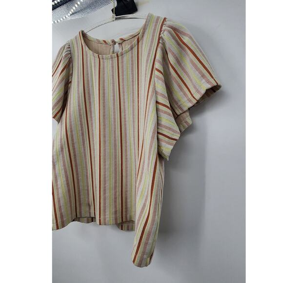 Madewell Flutter Sleeve Striped Top Size Small Style MD081 - Picture 7 of 9